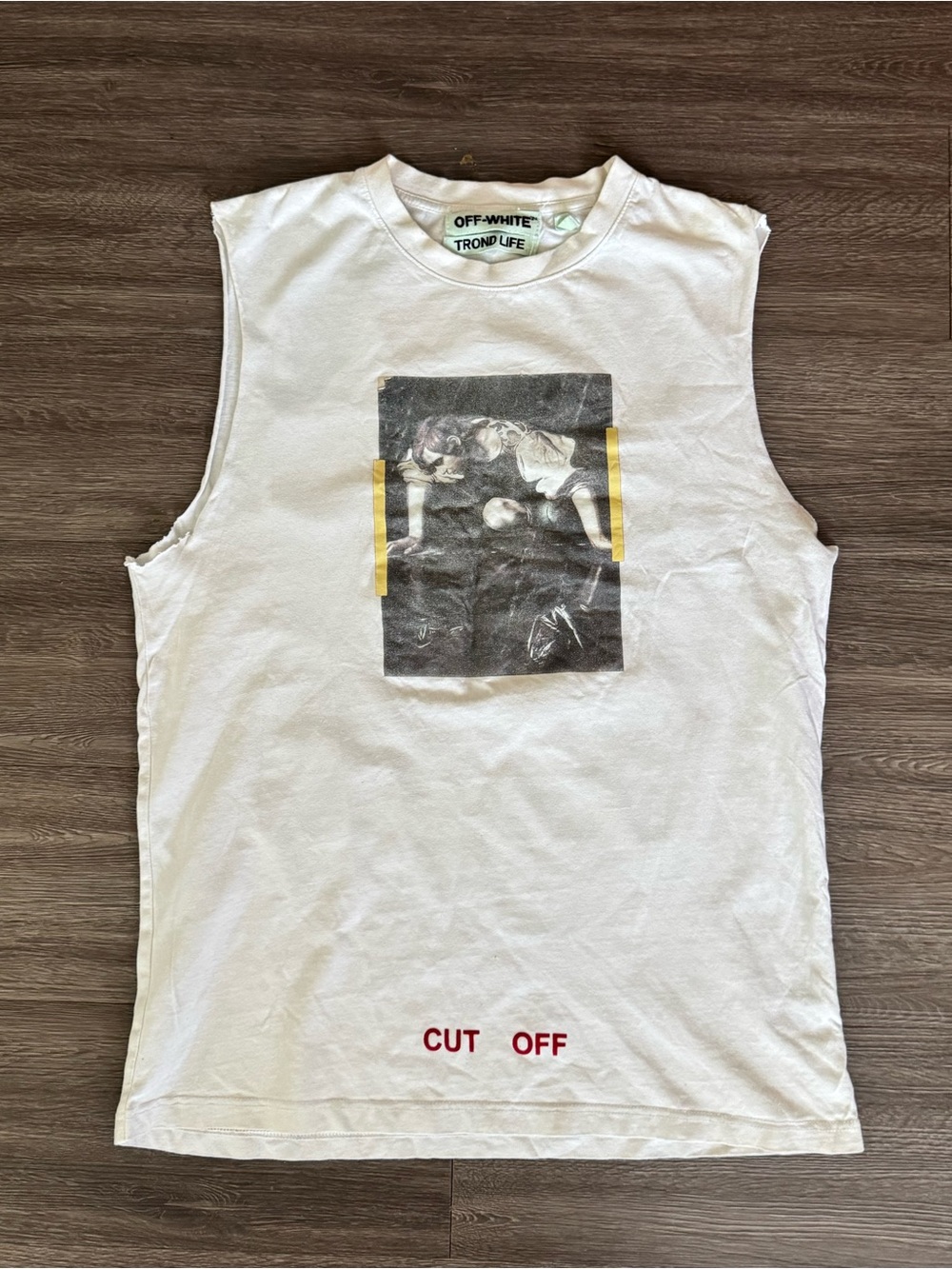 Off-White White Graphic Sleeveless Tank - L